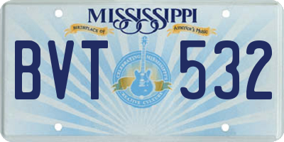 MS license plate BVT532