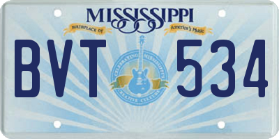 MS license plate BVT534