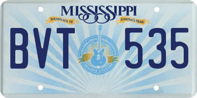 MS license plate BVT535