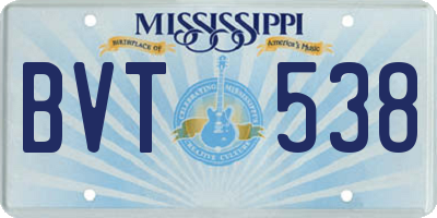 MS license plate BVT538