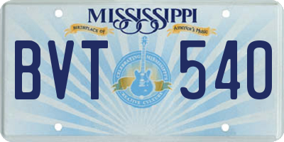 MS license plate BVT540