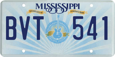 MS license plate BVT541