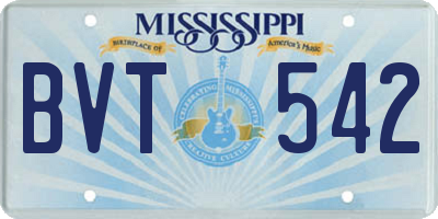 MS license plate BVT542