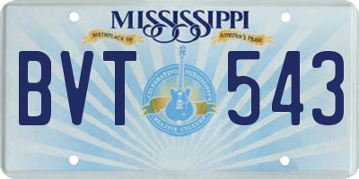 MS license plate BVT543