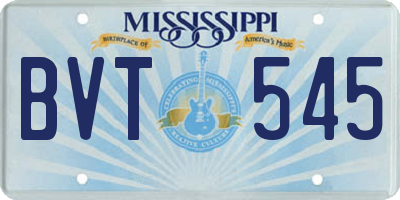 MS license plate BVT545