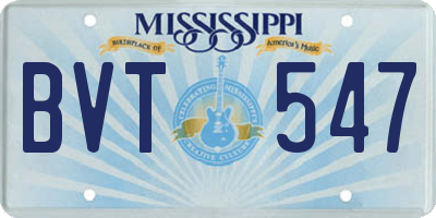 MS license plate BVT547