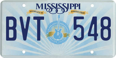 MS license plate BVT548
