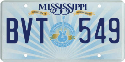MS license plate BVT549