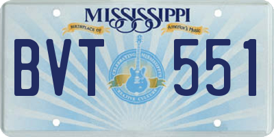 MS license plate BVT551