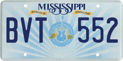 MS license plate BVT552
