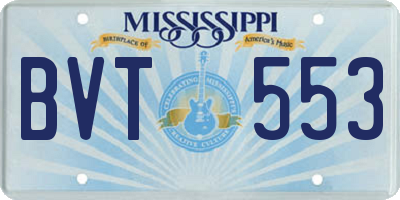 MS license plate BVT553