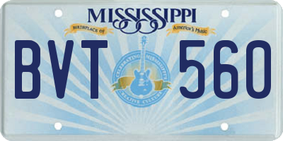MS license plate BVT560