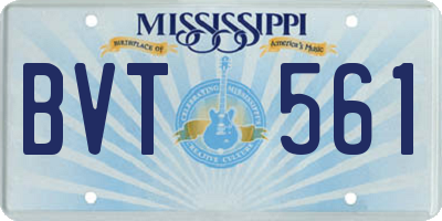MS license plate BVT561