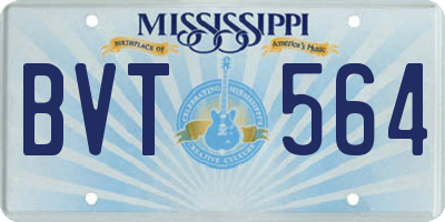 MS license plate BVT564