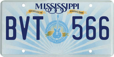 MS license plate BVT566
