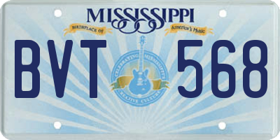 MS license plate BVT568