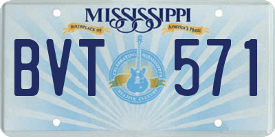 MS license plate BVT571