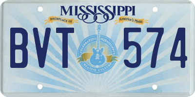 MS license plate BVT574