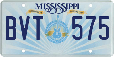 MS license plate BVT575