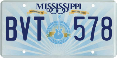 MS license plate BVT578