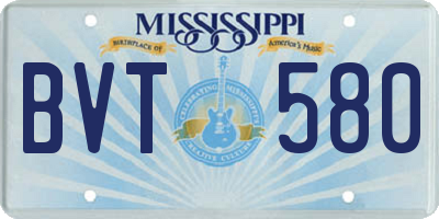 MS license plate BVT580