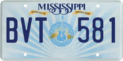 MS license plate BVT581