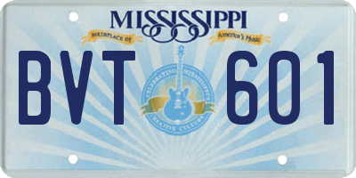 MS license plate BVT601