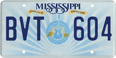 MS license plate BVT604