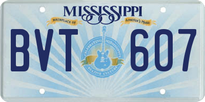 MS license plate BVT607