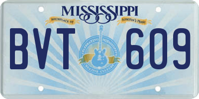 MS license plate BVT609