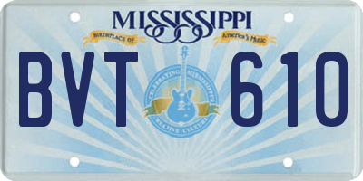 MS license plate BVT610