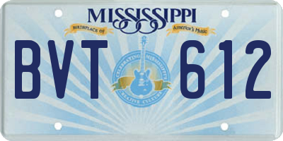 MS license plate BVT612