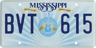 MS license plate BVT615