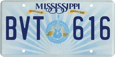 MS license plate BVT616