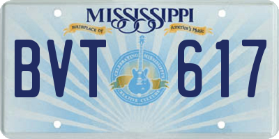 MS license plate BVT617