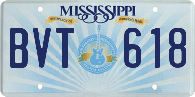 MS license plate BVT618