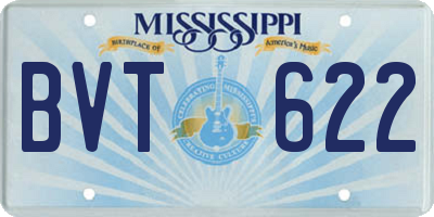MS license plate BVT622