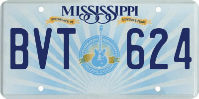 MS license plate BVT624
