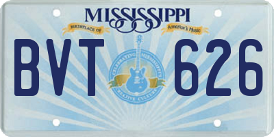 MS license plate BVT626