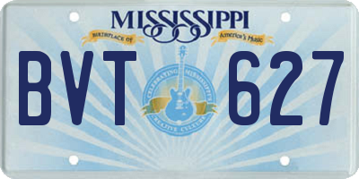 MS license plate BVT627