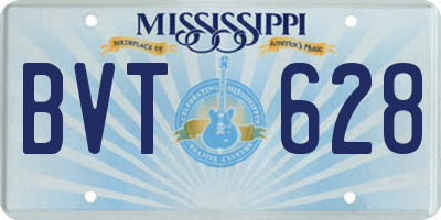 MS license plate BVT628
