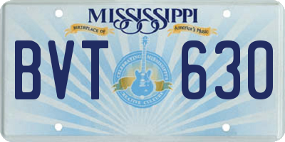 MS license plate BVT630
