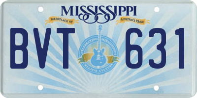 MS license plate BVT631