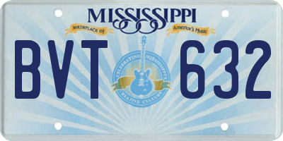MS license plate BVT632