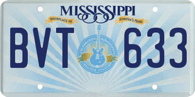 MS license plate BVT633
