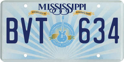 MS license plate BVT634