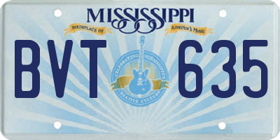 MS license plate BVT635