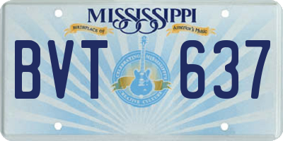 MS license plate BVT637
