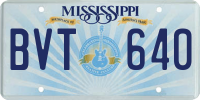 MS license plate BVT640