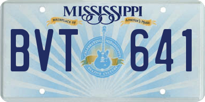 MS license plate BVT641